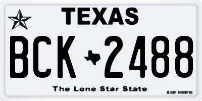 TX license plate BCK2488