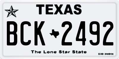 TX license plate BCK2492