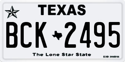 TX license plate BCK2495