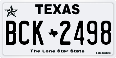 TX license plate BCK2498
