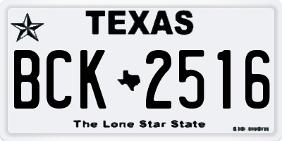 TX license plate BCK2516