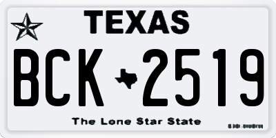 TX license plate BCK2519
