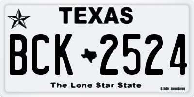 TX license plate BCK2524