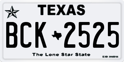 TX license plate BCK2525
