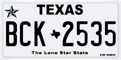 TX license plate BCK2535