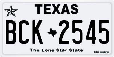 TX license plate BCK2545
