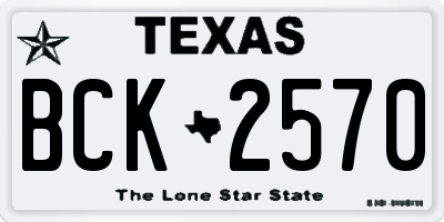 TX license plate BCK2570