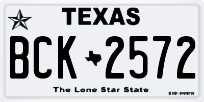 TX license plate BCK2572