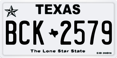 TX license plate BCK2579