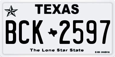 TX license plate BCK2597