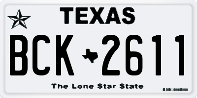 TX license plate BCK2611