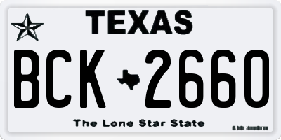 TX license plate BCK2660