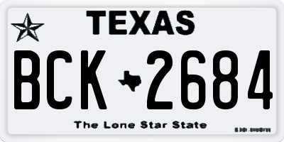 TX license plate BCK2684