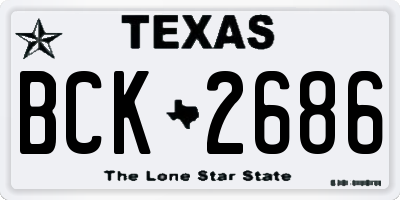 TX license plate BCK2686