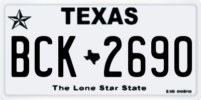 TX license plate BCK2690