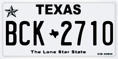 TX license plate BCK2710