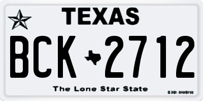 TX license plate BCK2712