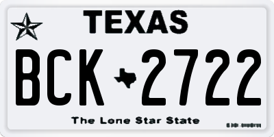 TX license plate BCK2722