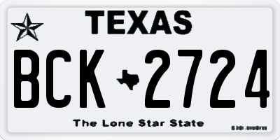 TX license plate BCK2724