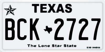 TX license plate BCK2727