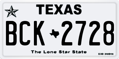 TX license plate BCK2728