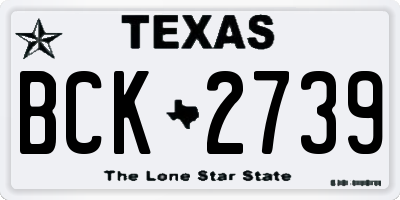 TX license plate BCK2739
