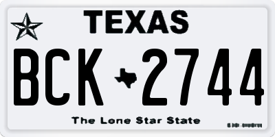 TX license plate BCK2744