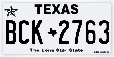 TX license plate BCK2763