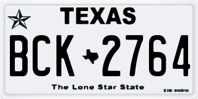 TX license plate BCK2764
