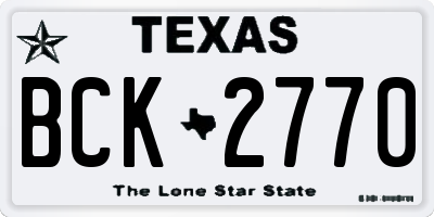 TX license plate BCK2770