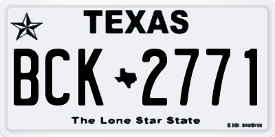 TX license plate BCK2771