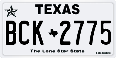 TX license plate BCK2775