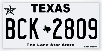 TX license plate BCK2809
