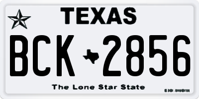TX license plate BCK2856