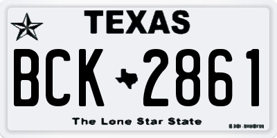 TX license plate BCK2861