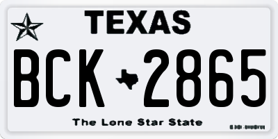 TX license plate BCK2865