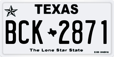 TX license plate BCK2871