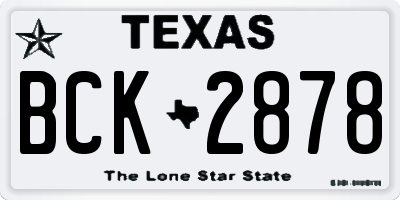TX license plate BCK2878