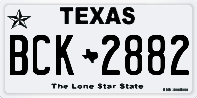 TX license plate BCK2882