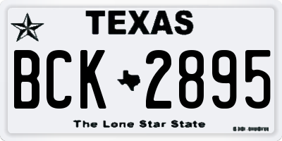 TX license plate BCK2895