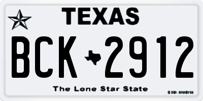 TX license plate BCK2912