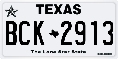 TX license plate BCK2913