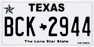 TX license plate BCK2944
