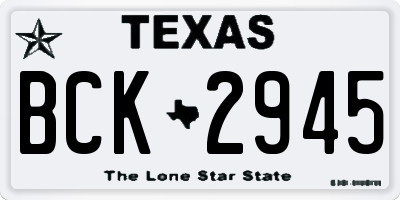 TX license plate BCK2945