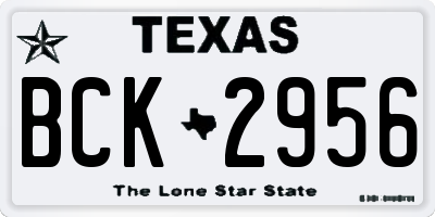TX license plate BCK2956