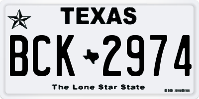 TX license plate BCK2974