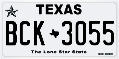 TX license plate BCK3055