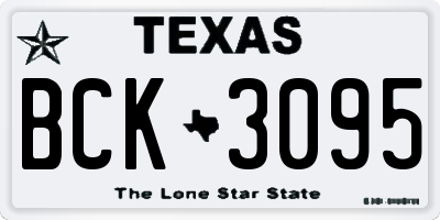 TX license plate BCK3095