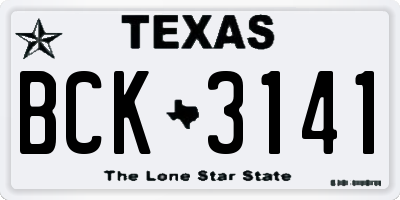 TX license plate BCK3141