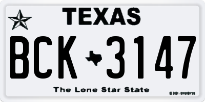 TX license plate BCK3147
